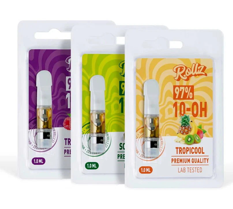 Cartucho Desechable 10-OH 1 ml | Sour Diesel · Triple Berry · Tropicool | Rollz x The Green Muse CBD