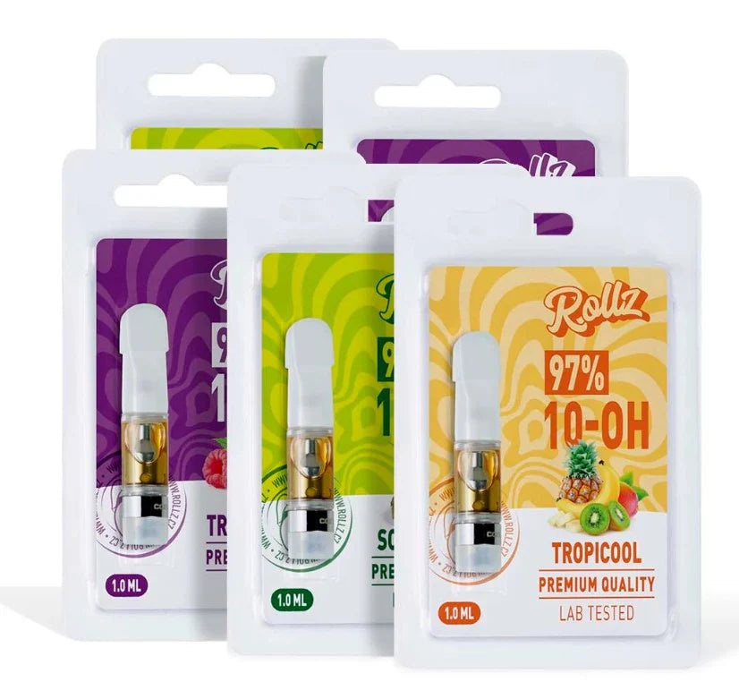 Cartucho Desechable 10-OH 1 ml | Sour Diesel · Triple Berry · Tropicool | Rollz x The Green Muse CBD